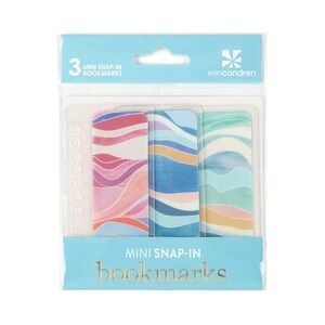 NWT Erin Condren Set of 3 Mini Snap-In Bookmarks in Abstract